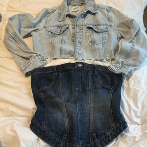 Zara Denim Corset & Jacket bundle